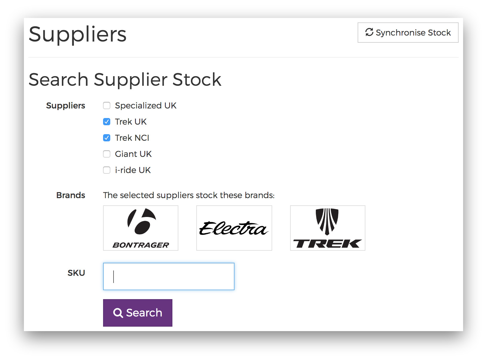 Search Supplier Stock